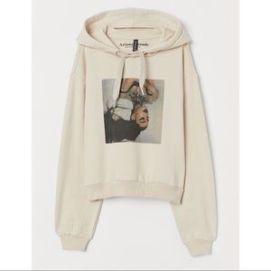 Ariana Grande Beige Short Hoodie